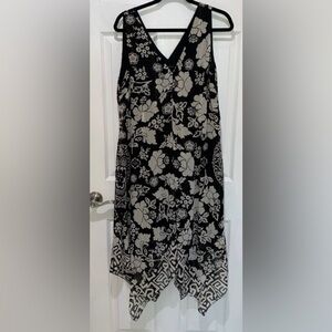 INC International Concepts Black and Gray Floral Mini Dress